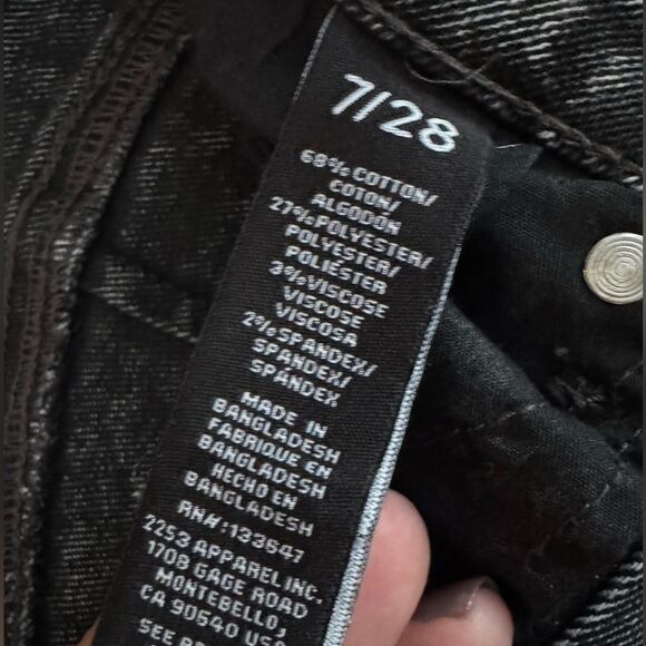 Kendall + Kylie The Icon High Rise Straight Denim Jean Black Acid Wash Size 7/28 - Picture 6 of 6